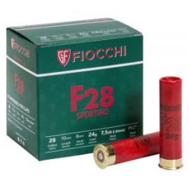 FIOCCHI F28 SHOTGUN CARTRIDGES - TT1 28G 24Gr 7 1 2's PLASTIC x25