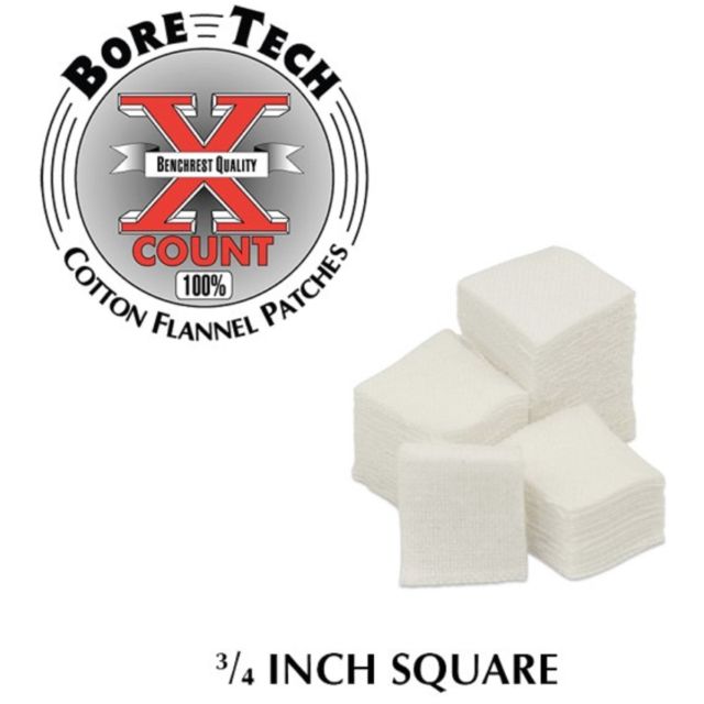 BORE TECH Cotton Flannel Patches 3/4" Square x 1000